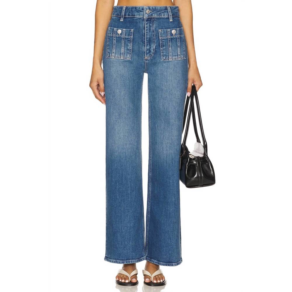 NEW PAIGE anessa 31" with seamed patch pockets jean in paley